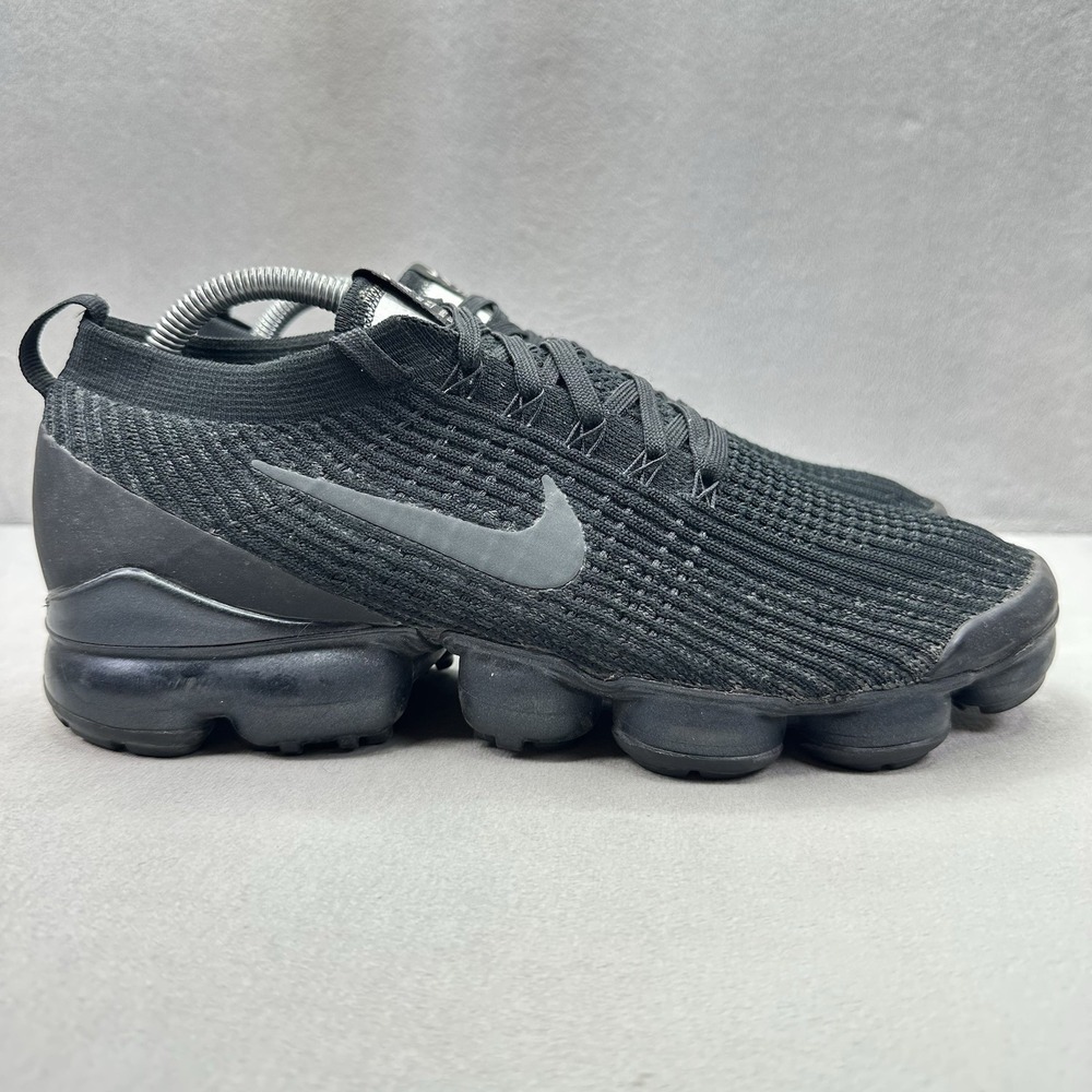 Mens Size 10 Nike Air VaporMax Flyknit 3.0 Shoes Triple Black Running Sneakers